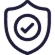 A shield with a checkmark